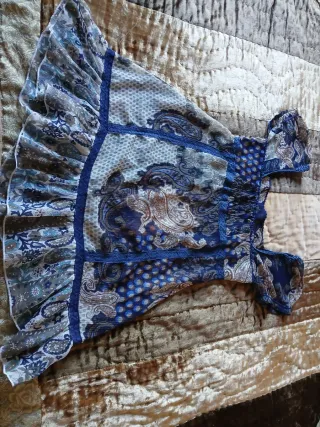 Vestido corto bohemio transparente manga corta