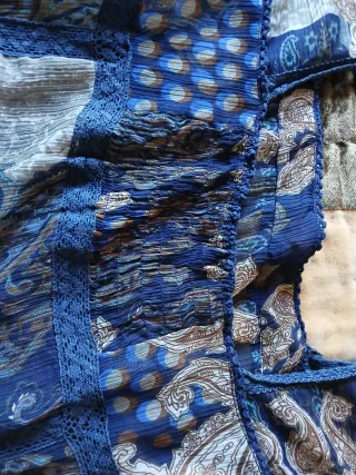 Vestido corto bohemio transparente manga corta