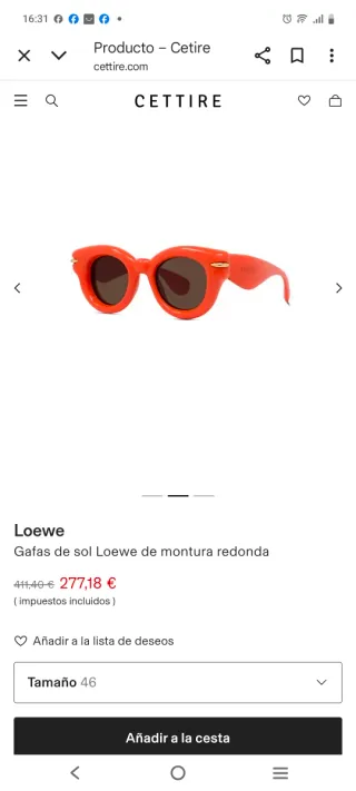 Gafas de Sol Loewe Naranja