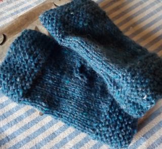 Guanti senza dita azzurri pura lana