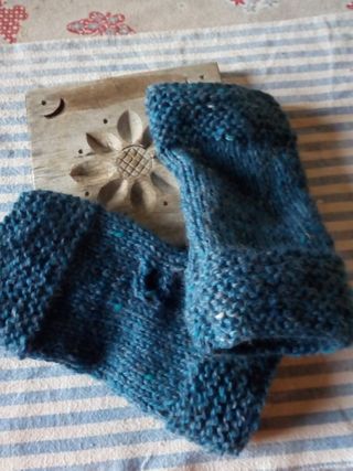 Guanti senza dita azzurri pura lana