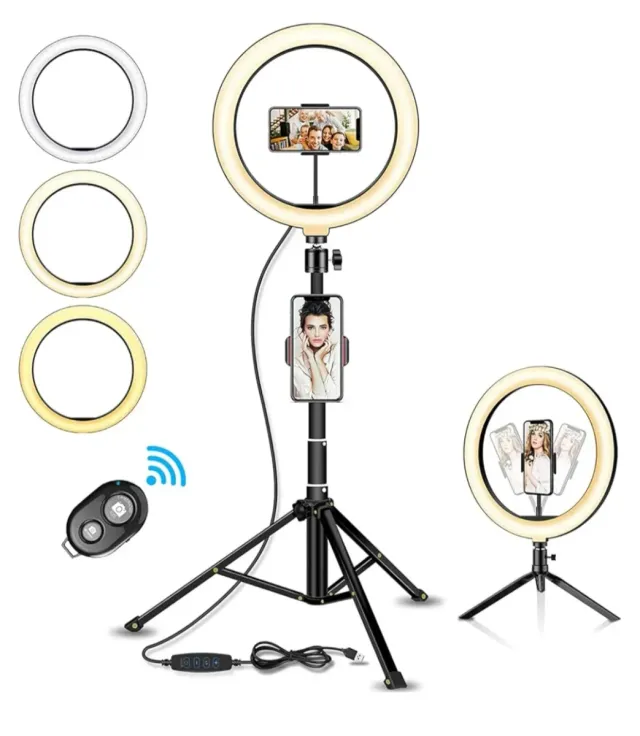 Aro de luz LED con trípode y mando