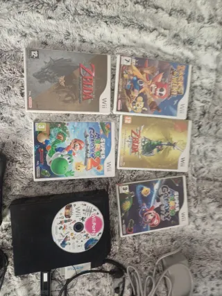 Nintendo Wii Negra + Mando + HDMI + 6 Juegos