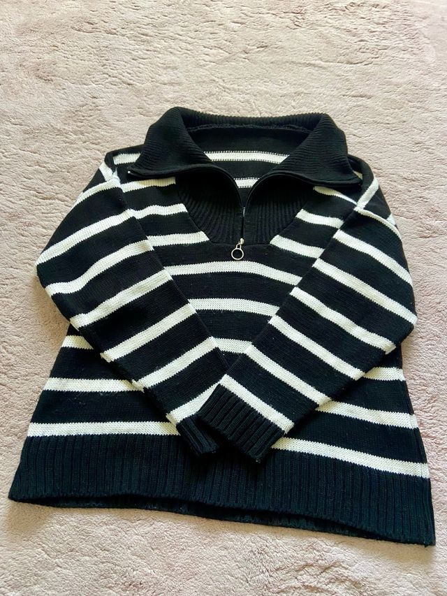 Jersey rayas cuello cremallera