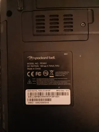 Packard Bell PEW91 Ordenador Portátil