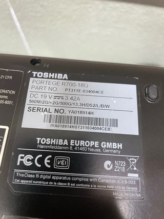 Portatile Toshiba Portege R700 Core i5