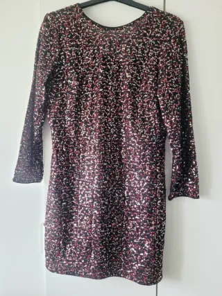 Vestido lentejuelas negro talla 40