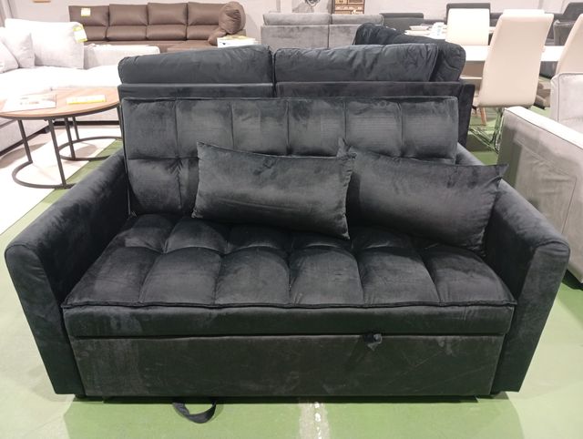 Sofá Cama Negro Terciopelo