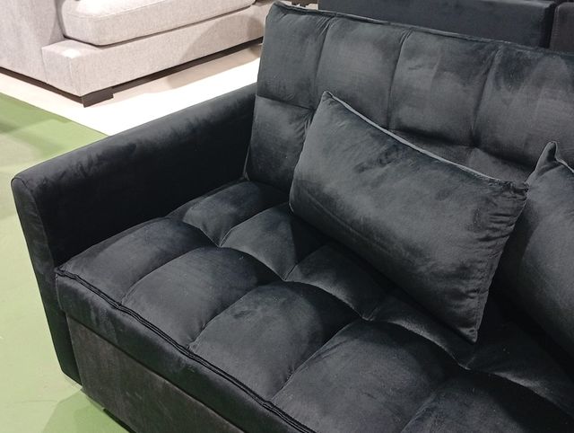 Sofá Cama Negro Terciopelo