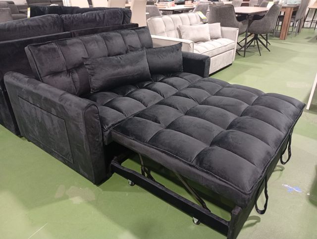 Sofá Cama Negro Terciopelo
