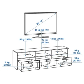 Mueble TV Brimnes IKEA Blanco Cristal