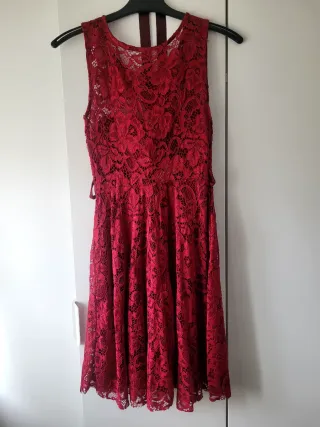 Vestido encaje burdeos talla 38