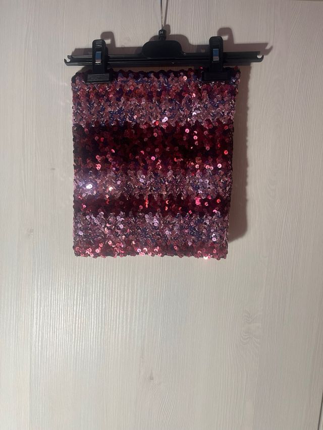 Top lentejuelas fiesta rosa y violeta T.34