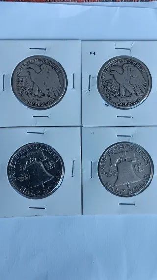 4 Moedas Prata 900 Half Dollar