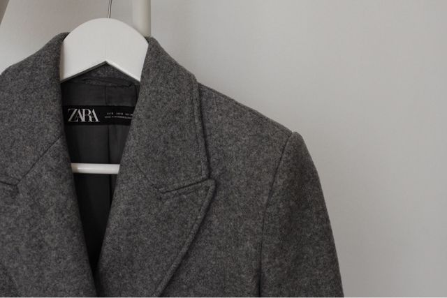 Abrigo paño gris Zara