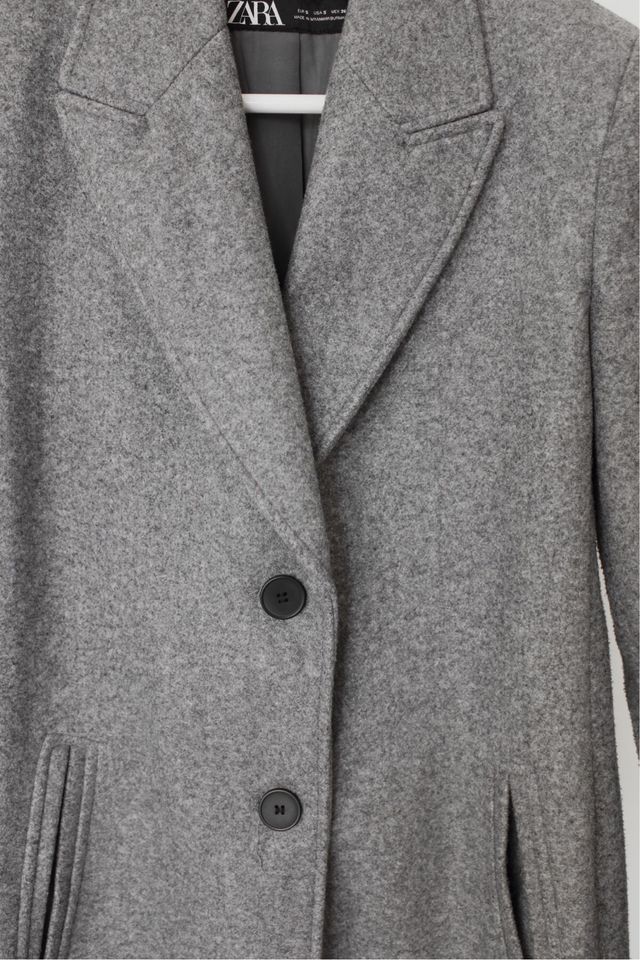 Abrigo paño gris Zara