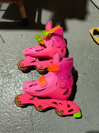 Patines en línea infantiles rosas talla 29-32