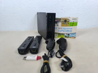Nintendo Wii Negra + Wii Sports + Mandos
