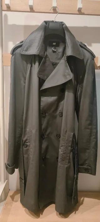 Trench H&M Gris Oscuro Hombre