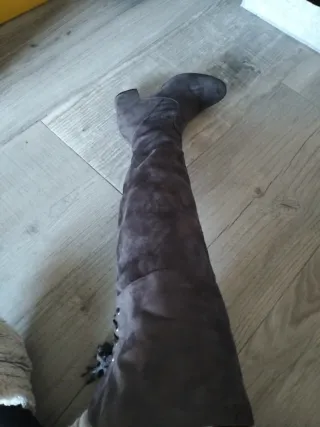 Botas altas grises tacón cómodo talla 38