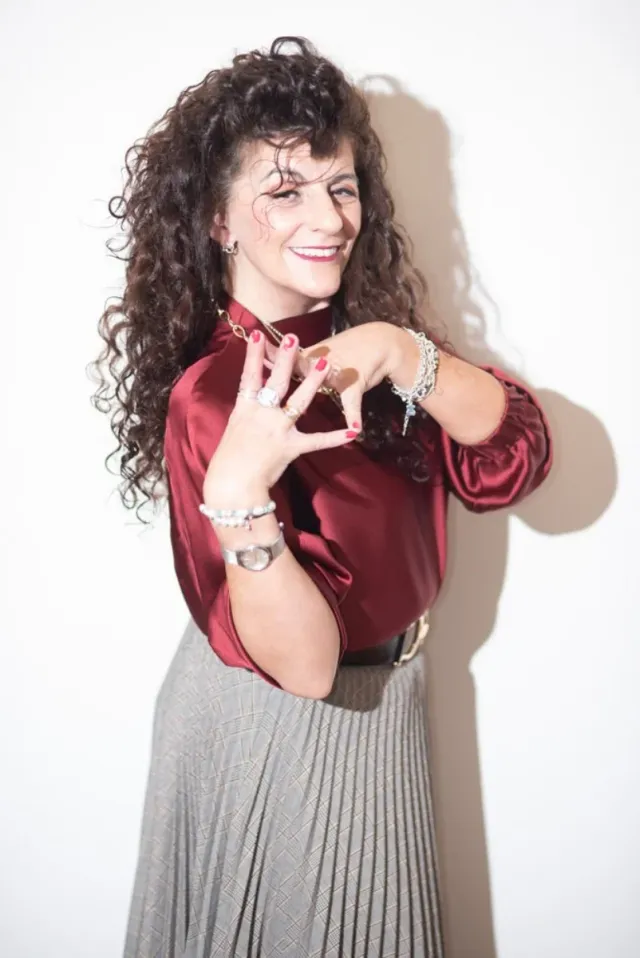 Falda larga plisada príncipe de gales