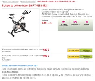 Bicicleta Spinning BH SB2.1 Profesional