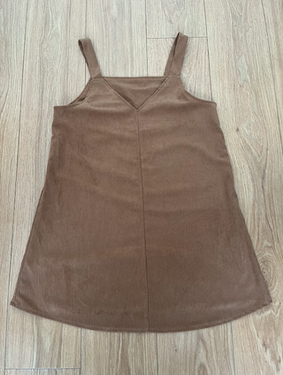 Vestido peto fino de pana marron shein