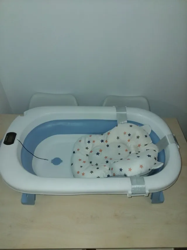 Bañera bebé plegable + cojín estrella