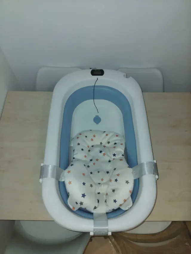 Bañera bebé plegable + cojín estrella