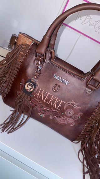 Bolso Anekke marrón con flecos