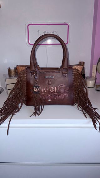 Bolso Anekke marrón con flecos