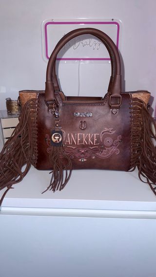 Bolso Anekke marrón con flecos