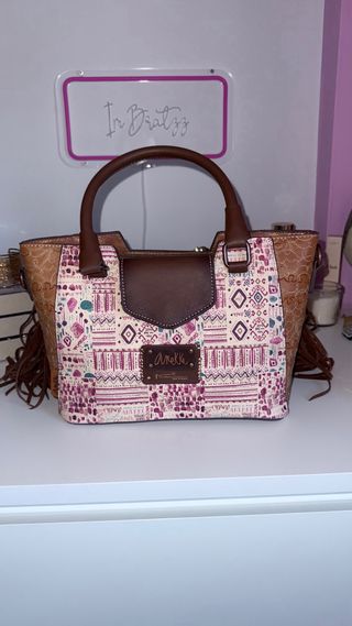 Bolso Anekke marrón con flecos
