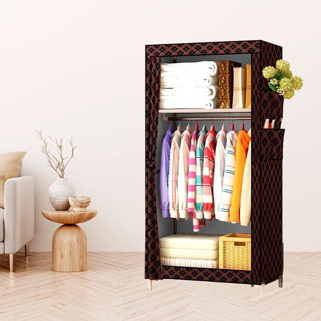 Armario Vestidor Tela Negro Con Bolsillos