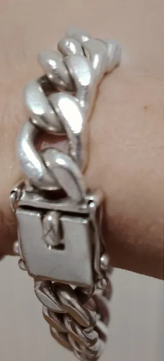 Pulsera eslabones plata Acetato. Preciosa