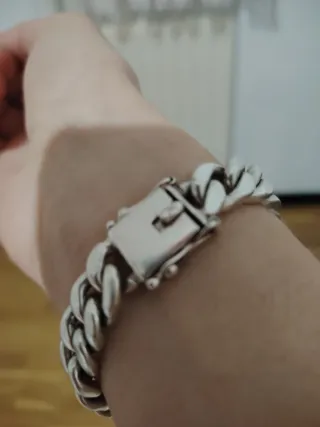 Pulsera eslabones plata Acetato. Preciosa