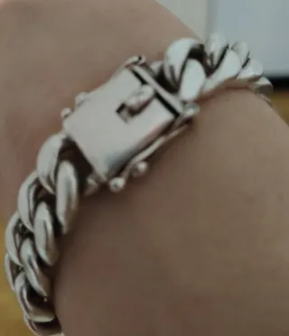 Pulsera eslabones plata Acetato. Preciosa