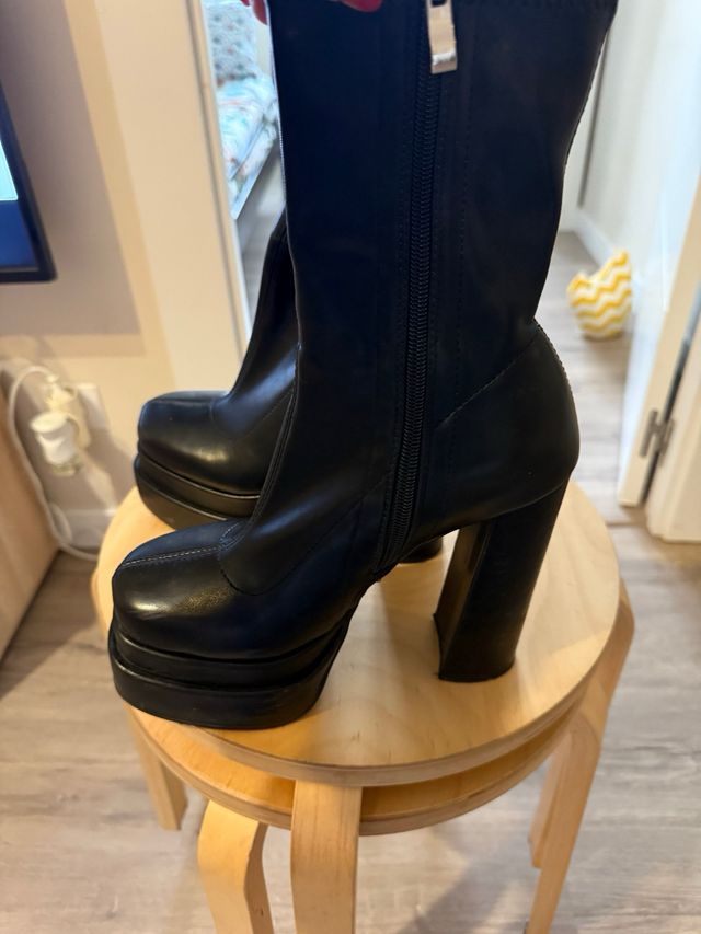 Botas de plataforma negras mujer