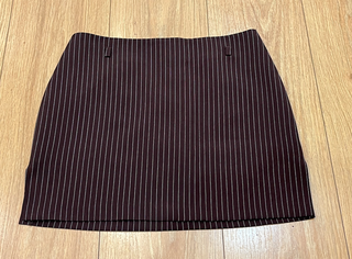 Minifalda marron de vestir con rayas diplomaticas