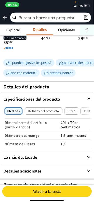 Set Mancuernas Ajustables 20 kg