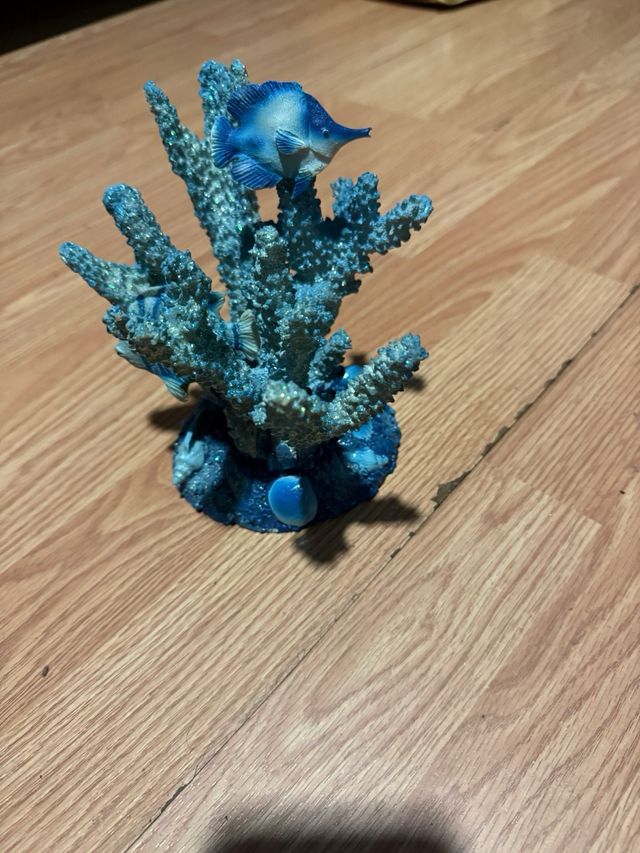 Decoración Coral Azul y Plateado