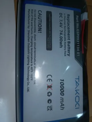 Batería TAKOCI Li-Polymer 10000 mAh PRECINTADA