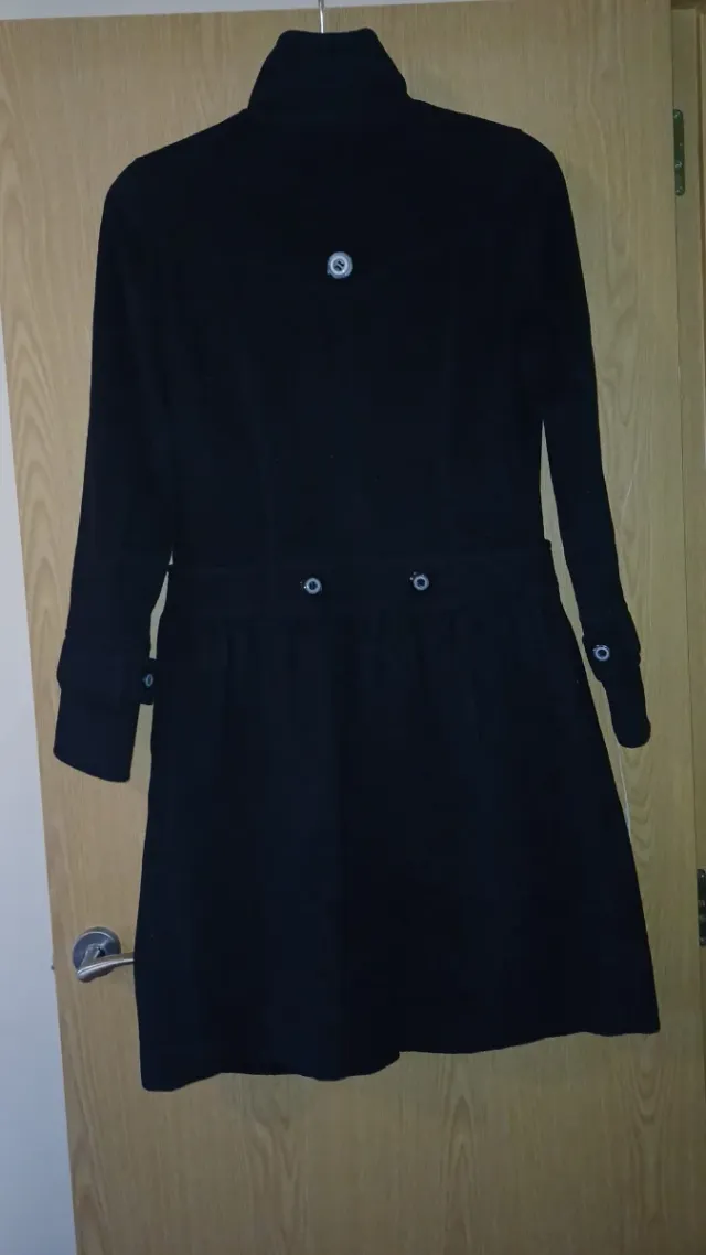 Abrigo paño negro talla S