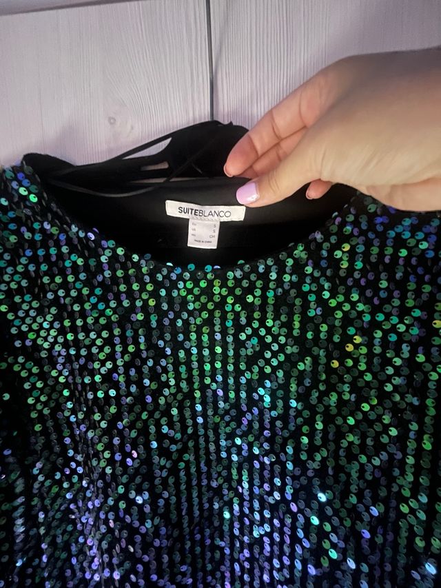 Sudadera lentejuelas SuiteBlanco Talla S