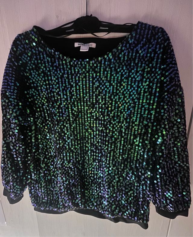 Sudadera lentejuelas SuiteBlanco Talla S