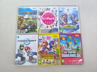 Lote 6 Giochi Wii: Mario Kart, Party, Sonic
