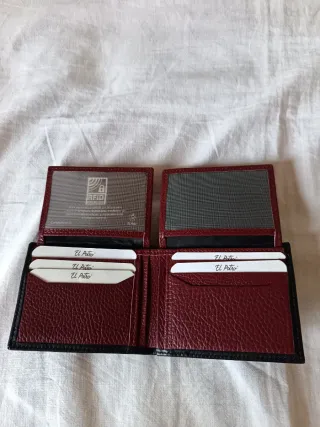 Cartera Piel El Potro Negra y Roja