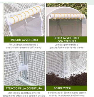 Serra per Orto con 6 Finestre e Porta Avvolgibile,