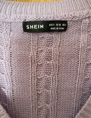 Chaleco punto morado Shein Talla S