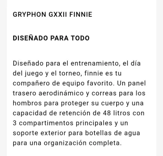 Mochila Gryphon Finnie Pesca/Hockey Negra